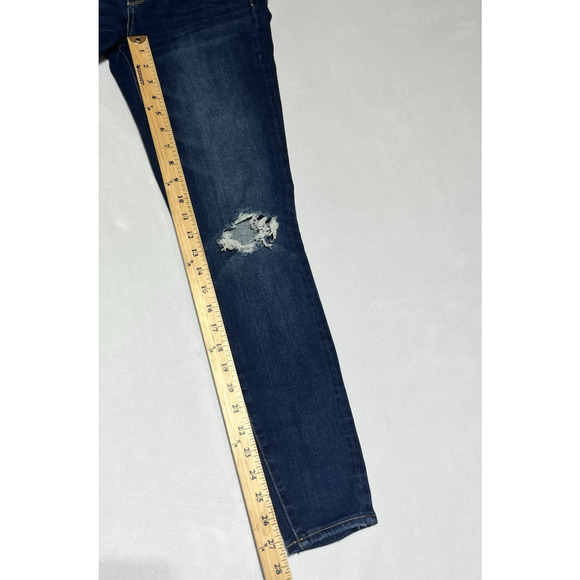 American Eagle Skinny Jegging Jeans Womens 26 Dark Wash Denim Ripped Stretch - Picture 7 of 11